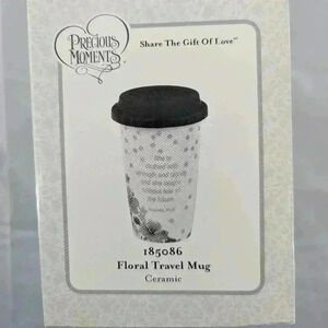 Precious Moment Floral Travel Mug Ceramic 185086 Brand New In Box